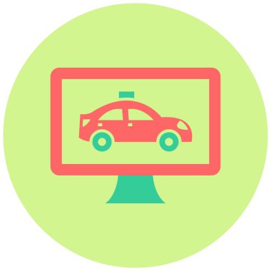 - Araba. Web simgesi basit illüstrasyon