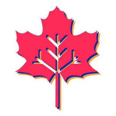 Akçaağaç yaprağı ikonu vektör illüstrasyon grafik tasarımı