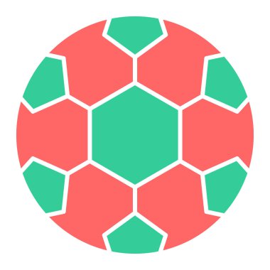 Futbol topu ikonu. Web için futbol oyuncağı vektör simgelerinin düz çizimi