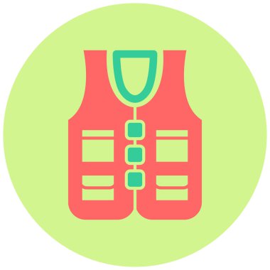 Balıkçı yeleği. Web simgesi basit illüstrasyon