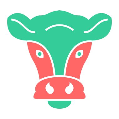 İnek. Web simgesi basit illüstrasyon