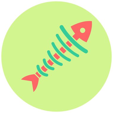 Balık Kemiği. Web simgesi basit illüstrasyon