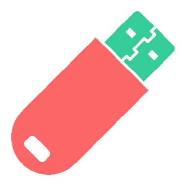 USB flash disk simgesi. Web için basit hafıza kartı vektör simgeleri çizimi