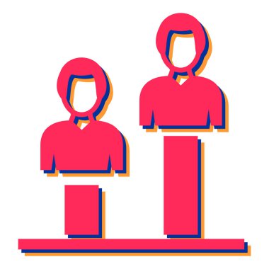 İnsanlar avatar simgesi. Beyaz arkaplanda izole edilmiş ağ için erkek ve kadın vektör simgelerinin düz çizimi