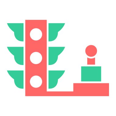 Trafik ışıkları düz vektör simgesi