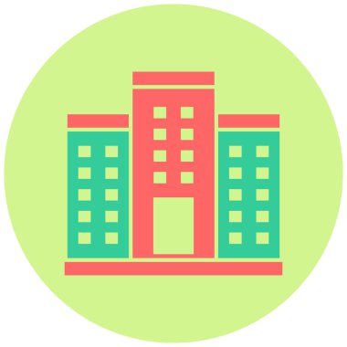 Ofis binası Web simgesi basit illüstrasyon