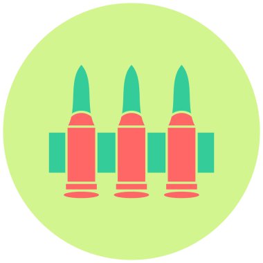 Mühimmat düz simgesi, vektör illüstrasyonu