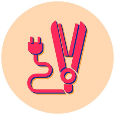 Saç düzleştirici. Web simgesi basit illüstrasyon