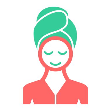 Kadın yüzü ikonu. Web için kadın avatar vektör simgelerinin basit çizimi