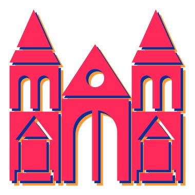 Bir bina simgesinin vektör illüstrasyonu