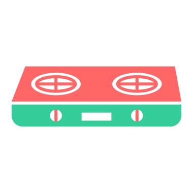 Gaz sobası ikonu. Web için radyo ses vektör simgelerinin düz çizimi