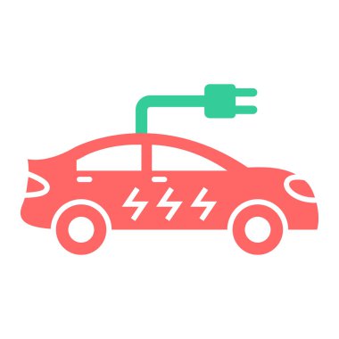 Elektrikli araba şarj istasyonu simgesi. taslak vektör illüstrasyon sembolü ve bonus pictogram