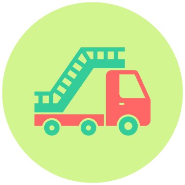 Merdiven kamyonu. Web simgesi basit illüstrasyon