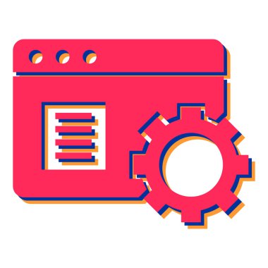 Web sunucusu düz simge. vektör illüstrasyonu