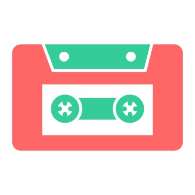 kaset teybi ikon vektör illüstrasyon tasarımı