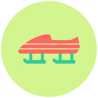 Kızak simgesi, vektör illüstrasyonu