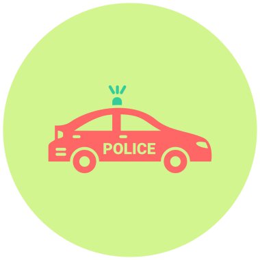 Polis arabası. Web simgesi basit illüstrasyon
