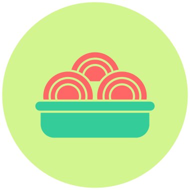 Spagetti. Web simgesi basit illüstrasyon