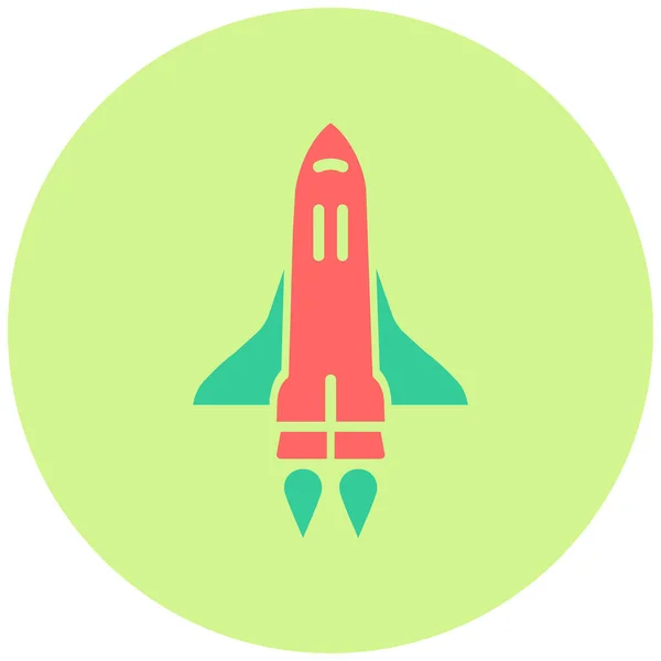 Transbordador Espacial Icono Web Ilustración Simple — Vector de stock