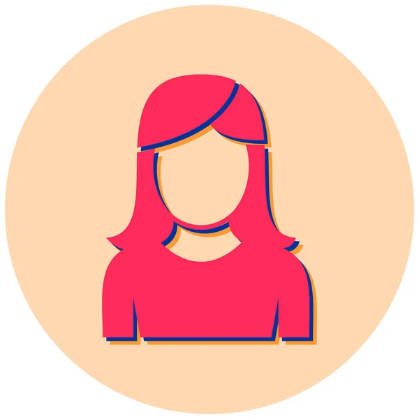 Frau Avatar Einfaches Design — Stockvektor