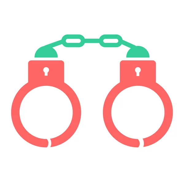 Handcuffs Icon Flat Illustration Ring Vector Icons Web — Stock Vector