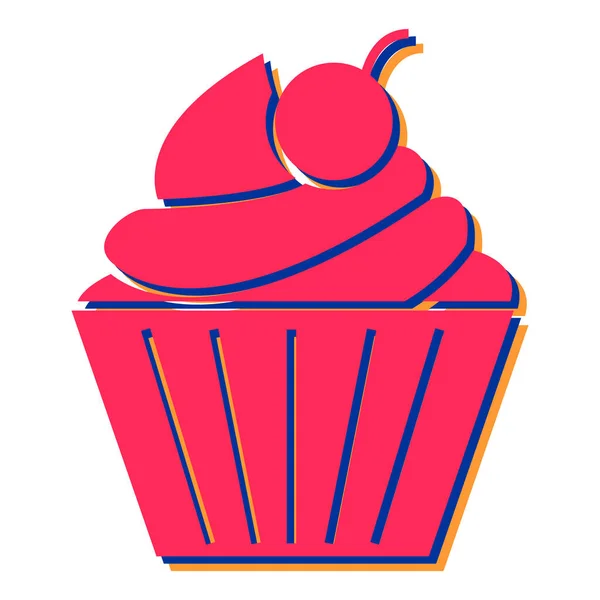 Cupcake Com Chocolate Creme Ilustração Vetorial —  Vetores de Stock