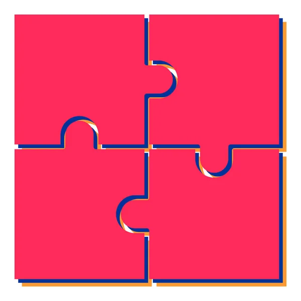 Puzzelstukjes Met Puzzelstukje Vectorillustratie — Stockvector