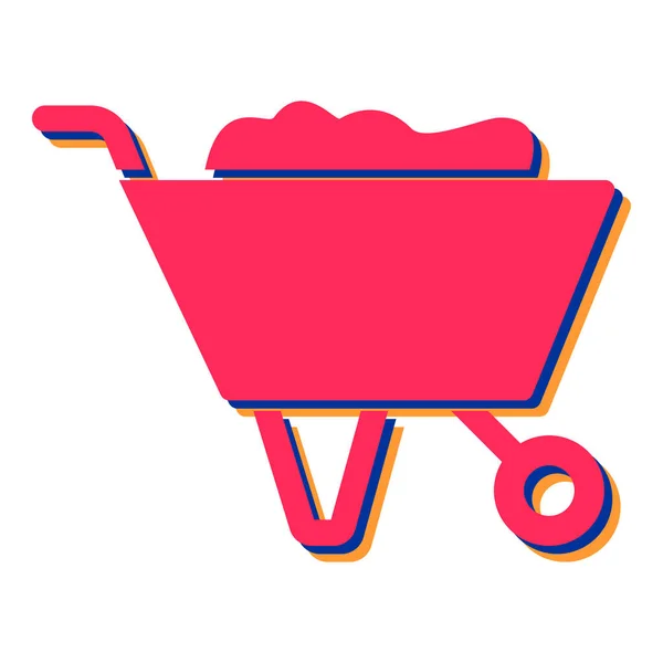 Shopping Cart Icon Cartoon Wheelbarrow Vector Illustration Isolated White Background — Stockvektor
