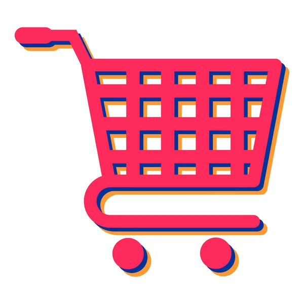 Shopping Cart Icon Flat Illustration Supermarket Trolley Vector Icons Web — Stock Vector