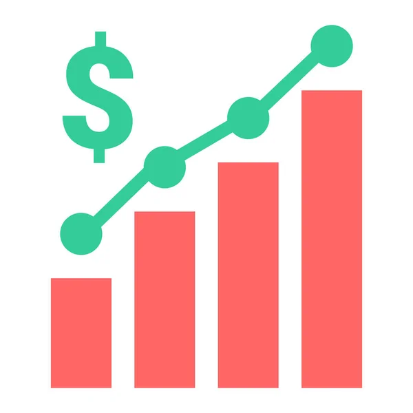 Grafico Grafico Simbolo Del Dollaro Stile Design Piatto — Vettoriale Stock