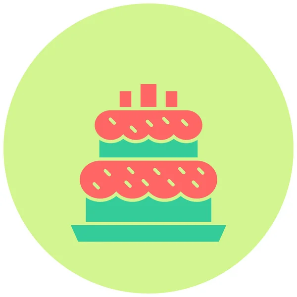 Gâteau Anniversaire Illustration Simple — Image vectorielle