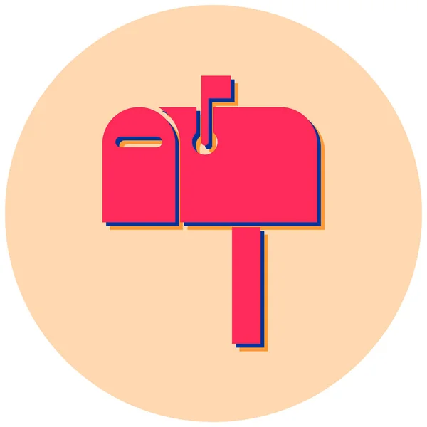 Mail Box Platt Vektor Icon — Stock vektor