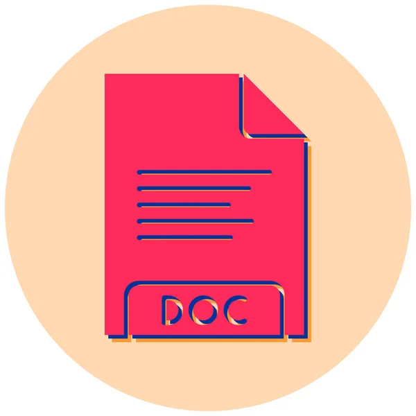 Doc File Format Icon Vector Illustration — ストックベクタ