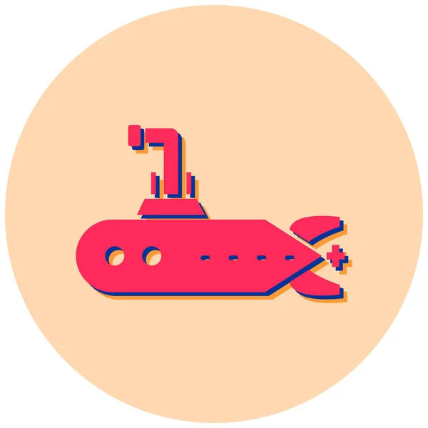 Submarine Web Icon Simple Illustration — Stock Vector