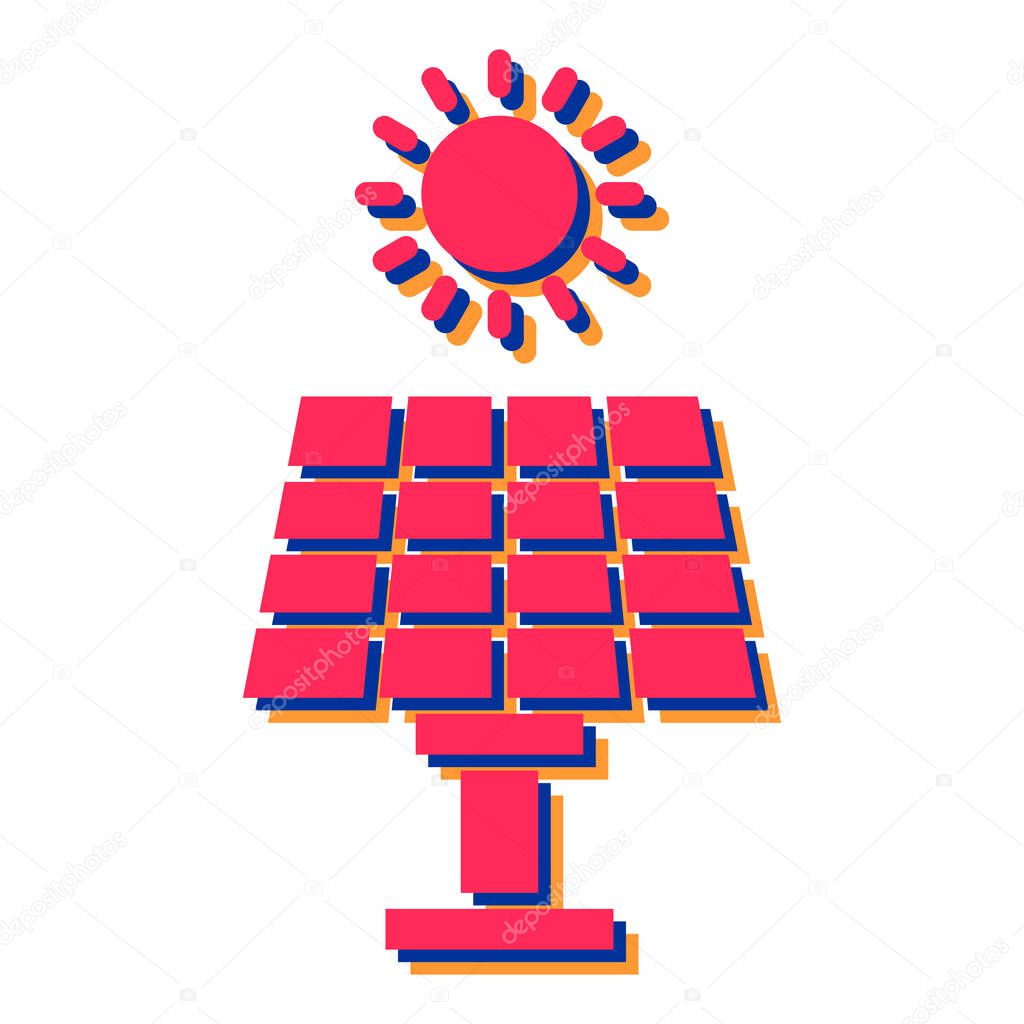 solar panel icon. vector illustration