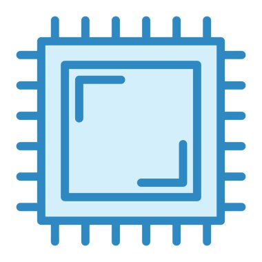 Mikro çip. Web simgesi basit illüstrasyon