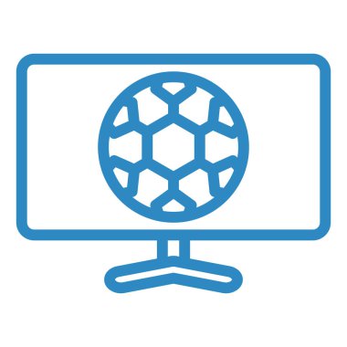 Futbol online. Web simgesi basit illüstrasyon