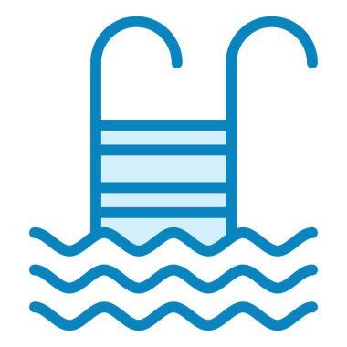 Yüzme Havuzu modern ikon vektör illüstrasyonu 