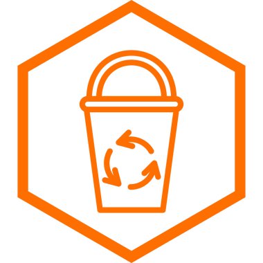 Çöp kutusu simgesi, vektör illüstrasyonu