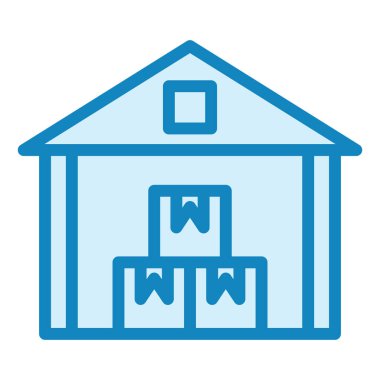 Depo. Web simgesi basit illüstrasyon 