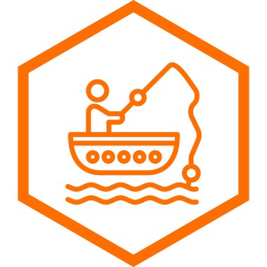 Turuncu bir tekne simgesinin çizimi