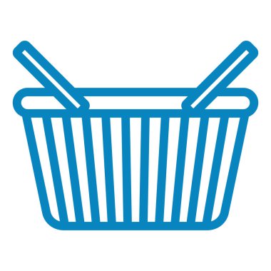 Alışveriş sepeti ikonu. Beyaz arkaplanda izole edilmiş web tasarımı için süpermarket arabası vektör simgelerinin basit çizimi