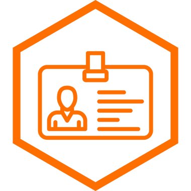 Kimlik kartı simgesi, vektör illüstrasyonu