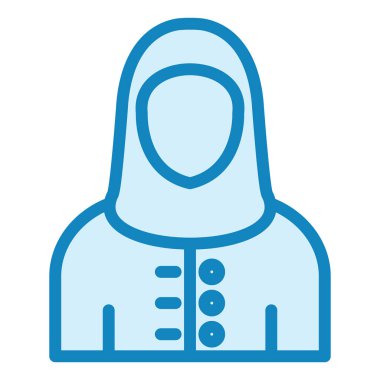 Müslüman Kadın Modern ikon vektör illüstrasyonu 