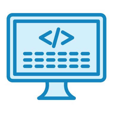 Bilgisayar kodu. Web simgesi basit illüstrasyon