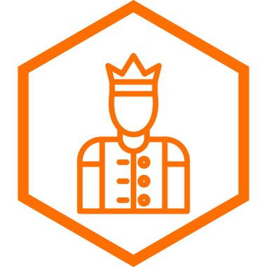 kral avatar simgesi, basit tasarım vektör çizimi