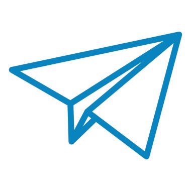 kağıt düzlem simgesi, vektör illüstrasyonu