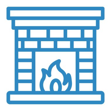 Şömine. Web simgesi basit illüstrasyon