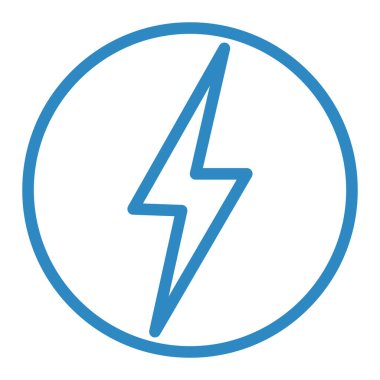 elektrik vektör simgesi, dış hat işareti, beyaz üzerine izole edilmiş, illüstrasyon