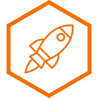 roket ikonu vektör illüstrasyonu